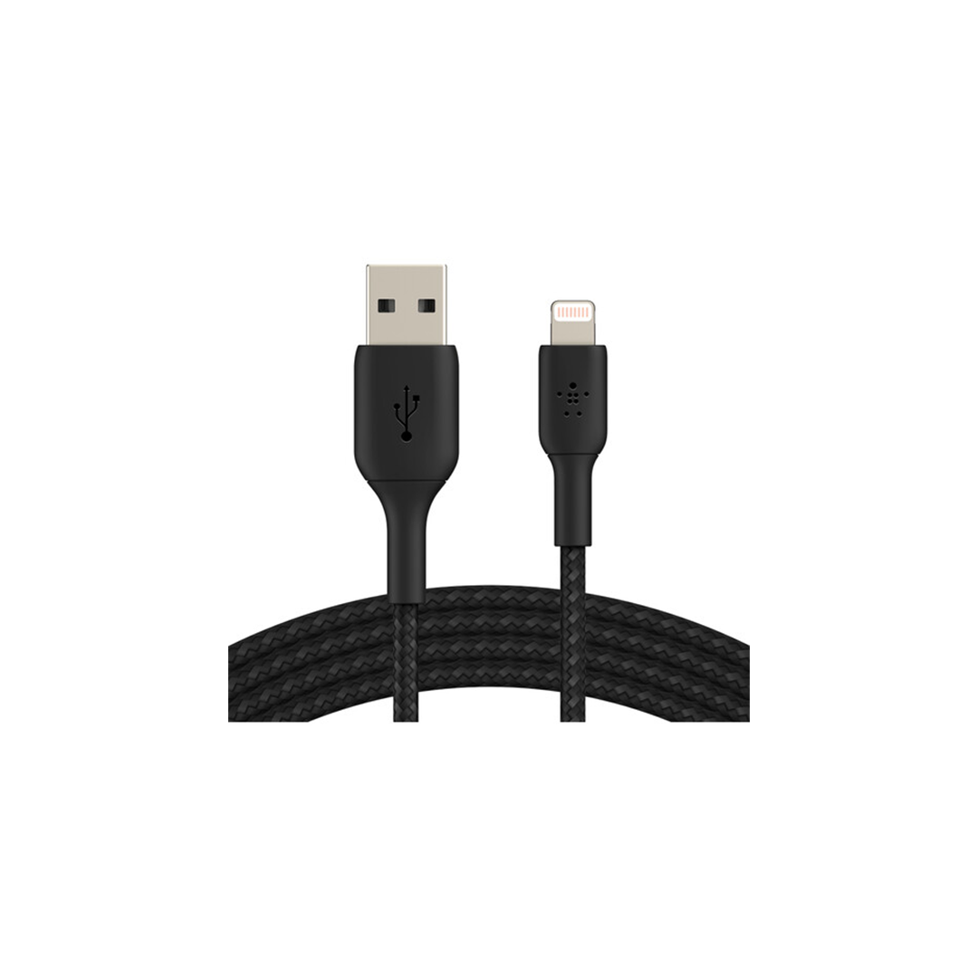 Belkin BoostCharge Braided Lightning to USB-A Cable 3M - Black Belkin BoostCharge Braided Lightning to USB-A Cable 3M - Black